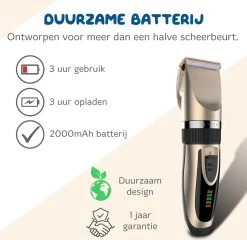Pawwy Dieren Tondeuse Set Draadloos Voor Honden En Katten – Voor Dikke Vacht - Hondentondeuse – Hondentrimmer - Scheerapparaat - Goud -Dierenwinkel 1200x1165 1