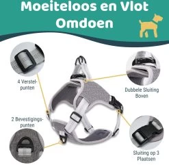 Mmoods Hondentuigje Grijs - Anti-Trek Tuig - Hondenharnas Voor Grote Honden- Reflecterende Halsband Hond - Hondenhalsband Maat L -Dierenwinkel 1200x1169 11