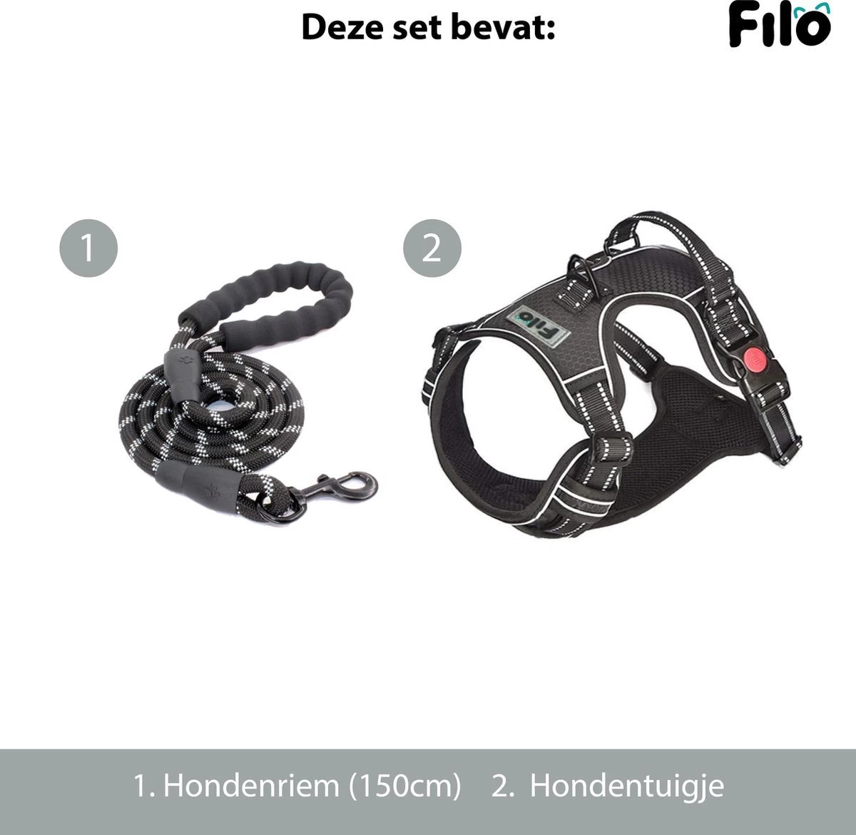 Filo Anti Trek Hondentuig Maat XL Met Hondenriem - Y Tuig Hond Verstelbaar - Hondenharnas Met Hondenlijn - Honden Tuigje - Leiband Hond - Hondentuigje - Extra Large - Riem 10 Filo Anti Trek Hondentuig Maat XL Met Hondenriem - Y Tuig Hond Verstelbaar - Hondenharnas Met Hondenlijn - Honden Tuigje - Leiband Hond - Hondentuigje - Extra Large - Riem - Afbeelding 8