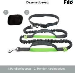 Filo Elastische Hondenriem Middel - Hardlopen En Wandelen - Hardloopriem Hond Handsfree Met Heuptasje - Looplijn Met Heupriem - Canicross Gordel Honden - Riemen - Heupgordel - Leiband -Dierenwinkel 1200x1170 9