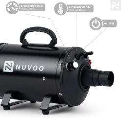 Nuvoo Professionele Hondenföhn / Waterblazer / Hondenborstel Met 3 Opzetstukken - Verstelbare Vermogen Tot 2200W - Warme / Koude Stand - Zwart -Dierenwinkel 1200x1171 3