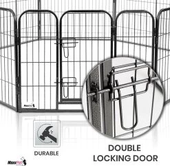 MaxxPet Puppyren - Hondenbench - Hondenren- Puppyren Met 8 Kennelpanelen - Staal -80 X 60 Cm Ø 210 Cm -Dierenwinkel 1200x1172 12