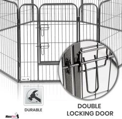 MaxxPet Puppyren - Hondenbench - Hondenren- Puppyren Met 8 Kennelpanelen - Staal -80 X 80 Cm Ø 210 Cm -Dierenwinkel 1200x1172 15