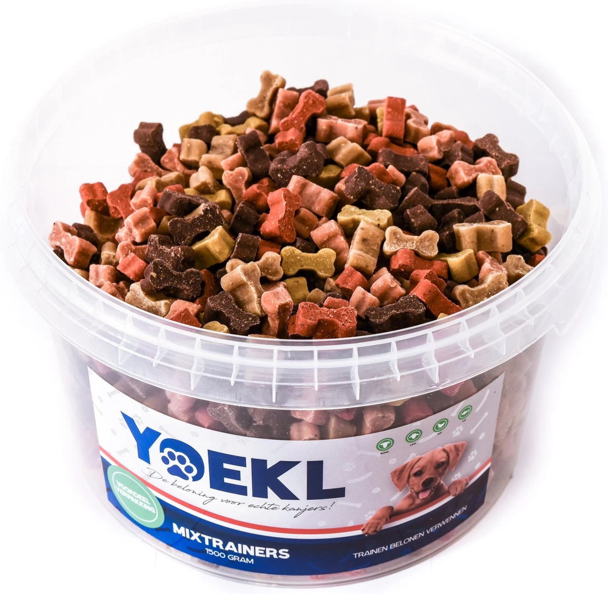 YOEKL Mixtrainers 1500 Gram Voordeelemmer - Kip/Lam/Rund/Vis Hondensnacks - Beloningssnoep - Trainingssnoep 5 YOEKL Mixtrainers 1500 Gram Voordeelemmer - Kip/Lam/Rund/Vis Hondensnacks - Beloningssnoep - Trainingssnoep - Afbeelding 3