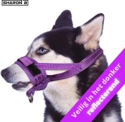 Sharon B Muilkorf Paars Maat M - Fleece - Wasbaar - Reflecterend -Dierenwinkel 1200x1173 7