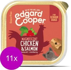 11x Edgard & Cooper Kuipje Vers Vlees Senior Hondenvoer Kip - Zalm 150 Gr -Dierenwinkel 1200x1174 1
