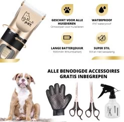 BeautyFit - 16-delig Hondentondeuse Set - Professionele Honden Trimset - Dieren Tondeuse Voor Dikke Vacht - Meest Complete Set - Inclusief 4 Opzetkammen - Hondenschaar - Mist Verstuiver - Handschoen Borstel - Nagelknipper -Dierenwinkel 1200x1175 1
