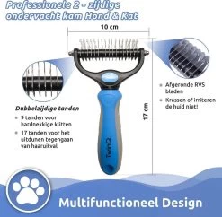 TwinQ Vachtverzorgingsset Hond/kat - Professionele 2-zijdige Ondervacht Kam - Klittenkam Voor Honden En Katten - Verwijderd Klitten En Voorkomt Haaruitval - Incl. Vlooienkam En Tandenborstel 16 TwinQ Vachtverzorgingsset Hond/kat - Professionele 2-zijdige Ondervacht Kam - Klittenkam Voor Honden En Katten - Verwijderd Klitten En Voorkomt Haaruitval - Incl. Vlooienkam En Tandenborstel -Dierenwinkel 1200x1178 5