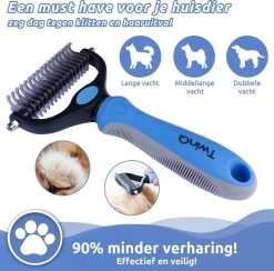 TwinQ Vachtverzorgingsset Hond/kat - Professionele 2-zijdige Ondervacht Kam - Klittenkam Voor Honden En Katten - Verwijderd Klitten En Voorkomt Haaruitval - Incl. Vlooienkam En Tandenborstel 15 TwinQ Vachtverzorgingsset Hond/kat - Professionele 2-zijdige Ondervacht Kam - Klittenkam Voor Honden En Katten - Verwijderd Klitten En Voorkomt Haaruitval - Incl. Vlooienkam En Tandenborstel -Dierenwinkel 1200x1184 8