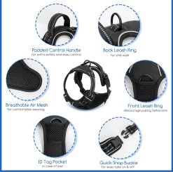 Nobleza 42ZHW - Hondenharnas - Hondentuigje - Anti Trek - S - Zwart 11 Nobleza 42ZHW - Hondenharnas - Hondentuigje - Anti Trek - S - Zwart -Dierenwinkel 1200x1190 25