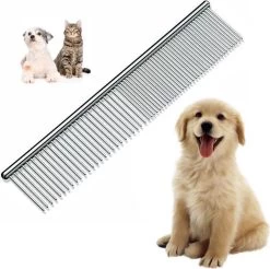 Merkloos Anti-Klit- Kam - Haarverwijderaar Voor Huisdieren - Pijnloos - Roestvrijstaal - Huisdiervriendelijk