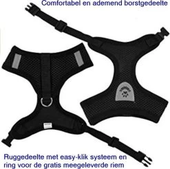 Luxyana® Honden Tuigje - XS - 25-28cm - Geschikt Voor Puppy En Als Kattentuigje - Easy Step-in Hondenharnas - Inclusief Bijpassend Riempje - Zwart -Dierenwinkel 1200x1196 19