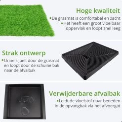 AWEMOZ Hondentoilet Kunstgras - Met 2 Matten En Opvangbak - 64x52x7,5cm - Puppy Pads - Zindelijkheidstraining Hond - Training Pads - Indoor / Outdoor Honden Toilet -Dierenwinkel 1200x1200 1001