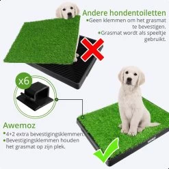 AWEMOZ Hondentoilet Kunstgras - Met 2 Matten En Opvangbak - 64x52x7,5cm - Puppy Pads - Zindelijkheidstraining Hond - Training Pads - Indoor / Outdoor Honden Toilet -Dierenwinkel 1200x1200 1003