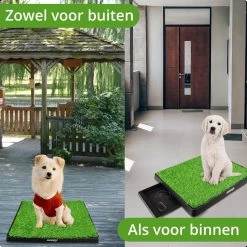 AWEMOZ Hondentoilet Kunstgras - Met 2 Matten En Opvangbak - 64x52x7,5cm - Puppy Pads - Zindelijkheidstraining Hond - Training Pads - Indoor / Outdoor Honden Toilet -Dierenwinkel 1200x1200 1004
