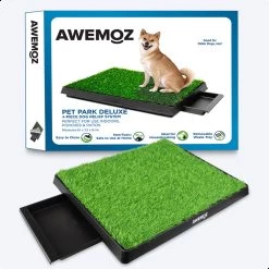 AWEMOZ Hondentoilet Kunstgras - Met 2 Matten En Opvangbak - 64x52x7,5cm - Puppy Pads - Zindelijkheidstraining Hond - Training Pads - Indoor / Outdoor Honden Toilet -Dierenwinkel 1200x1200 1006
