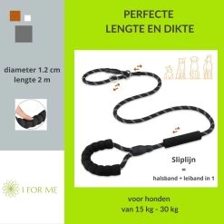 1FORME Hondenriem 15-30kg - Sliplijn Hond REFLECTEREND 2m, Ø 1.2cm - Jachtlijn 2 Ergonomische Handvaten - Dubbel Stop -Dierenwinkel 1200x1200 1296