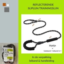 1FORME Hondenriem 15-30kg - Sliplijn Hond REFLECTEREND 2m, Ø 1.2cm - Jachtlijn 2 Ergonomische Handvaten - Dubbel Stop -Dierenwinkel 1200x1200 1301