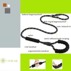 1FORME Hondenriem 15-30kg - Sliplijn Hond REFLECTEREND 2m, Ø 1.2cm - Jachtlijn 2 Ergonomische Handvaten - Dubbel Stop -Dierenwinkel 1200x1200 1305
