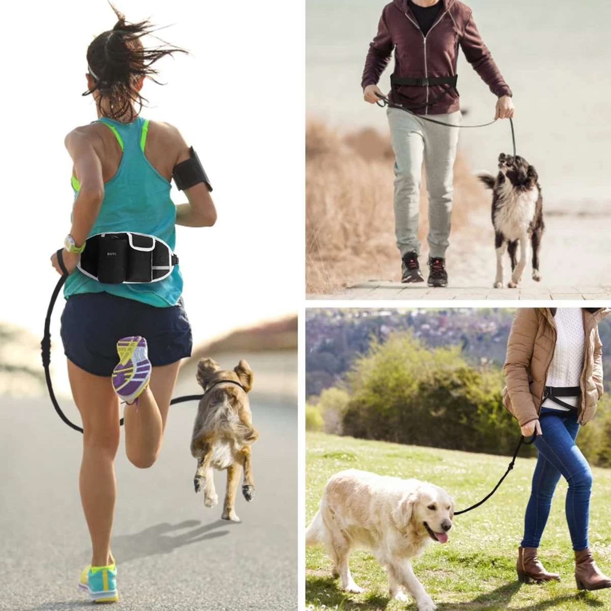 BOTC Looplijn Hond Met Heupriem Voor Hardlopen - Hondenriem - Zwart 10 BOTC Looplijn Hond Met Heupriem Voor Hardlopen - Hondenriem - Zwart - Afbeelding 8