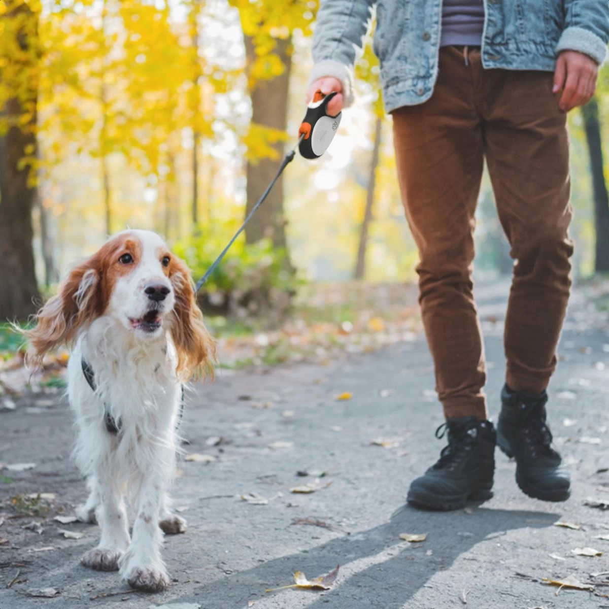 Hondenriem Tape - 5 Meter - Medium - Voor Honden <25 Kg - Zwart-Wit 9 Hondenriem Tape - 5 Meter - Medium - Voor Honden <25 Kg - Zwart-Wit - Afbeelding 7