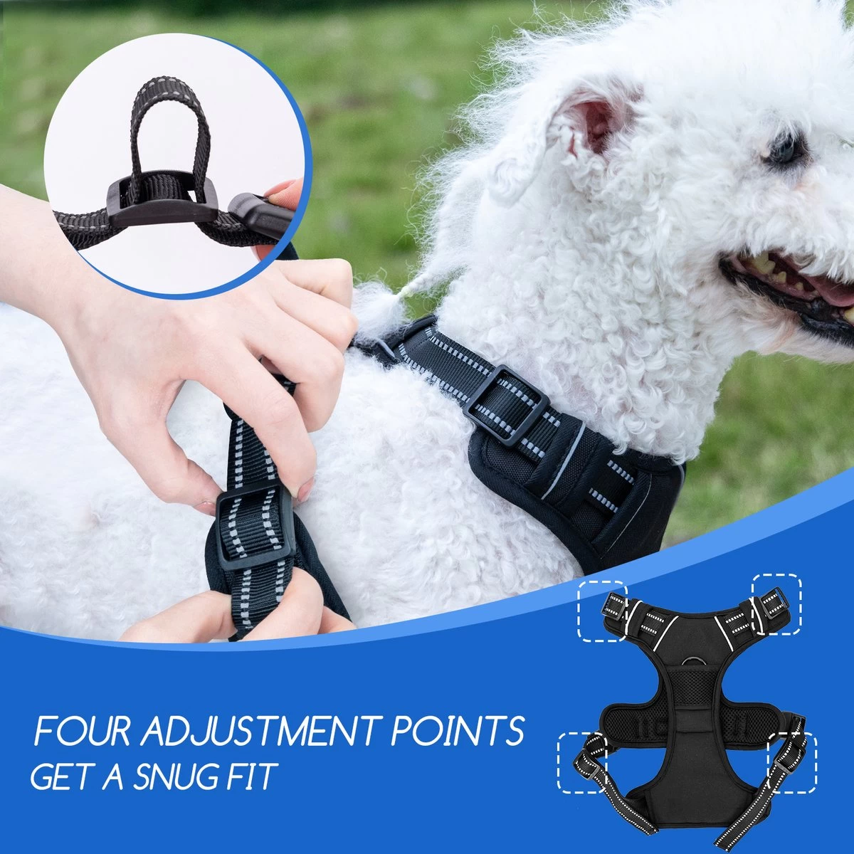 Nobleza 42ZHW - Hondenharnas - Hondentuigje - Anti Trek - S - Zwart 4 Nobleza 42ZHW - Hondenharnas - Hondentuigje - Anti Trek - S - Zwart - Afbeelding 2