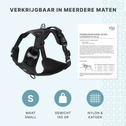 Hondentuigje - Anti-Trek Tuig - Hondenharnas - Y Tuig Hond - Reflecterend - Zwart - Maat S -Dierenwinkel 1200x1200 1345