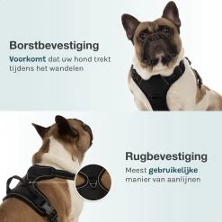 Hondentuigje Medium – Hondenharnas - Anti Trek Tuig Hond – Y Tuig – Reflecterend – Zwart – Maat M -Dierenwinkel 1200x1200 1367