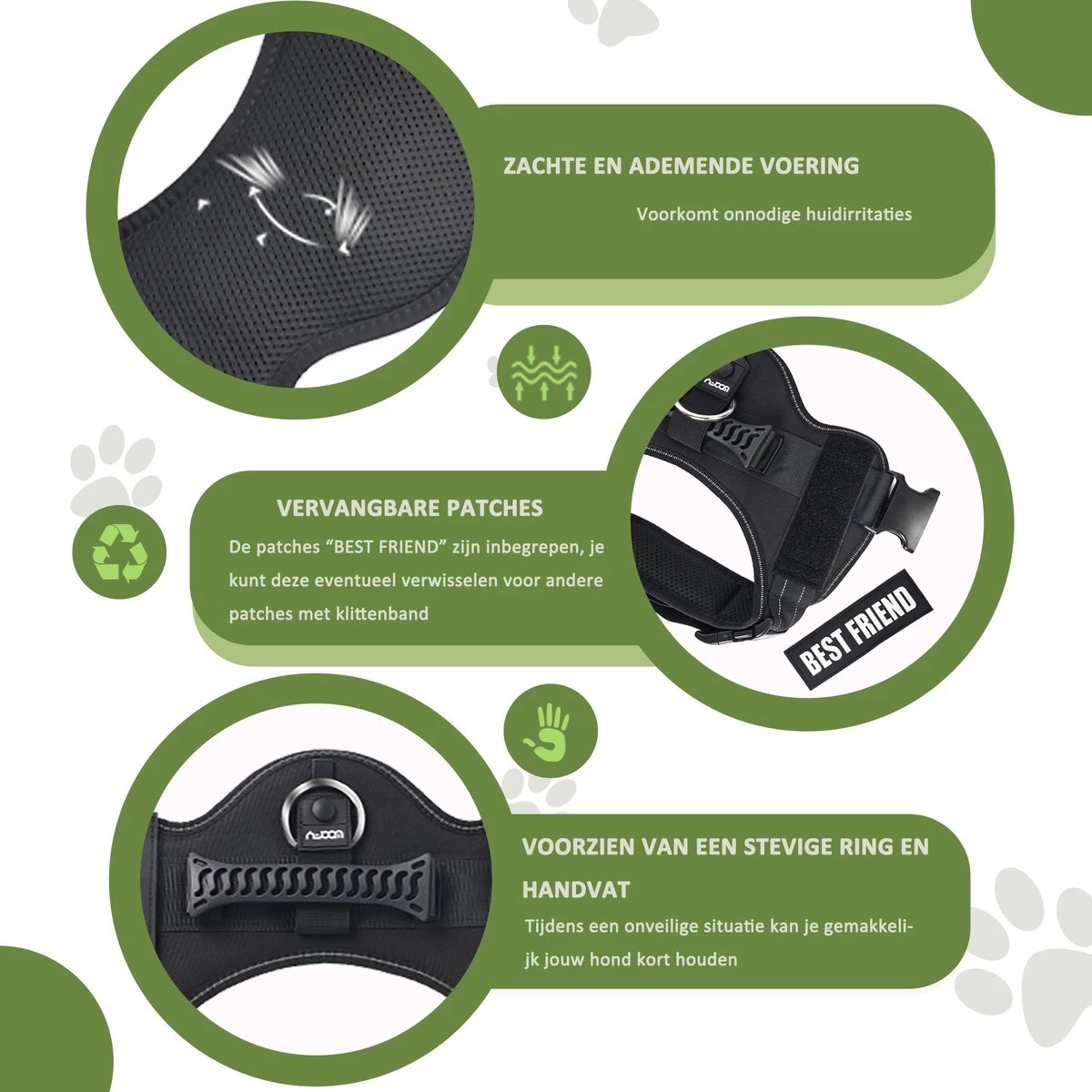 Woofy Hondentuig - Anti Trek - Hondenharnas - Reflecterend - Verstelbaar 4 Woofy Hondentuig - Anti Trek - Hondenharnas - Reflecterend - Verstelbaar - Afbeelding 2