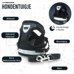 MM Brands Hondentuig - Harnas Hond - Y Tuig - Reflectie - Small - Zwart -Dierenwinkel 1200x1200 1412