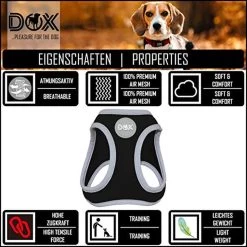 DDOXX Borstharnas Air Mesh, Step-In, Reflecterend | Vele Kleuren | Voor Kleine, Middelgrote En Middelgrote Honden | Hondenharnas Hond Kat Puppy | Kattenharnas Puppy Harnas | Zwart, M -Dierenwinkel 1200x1200 1442