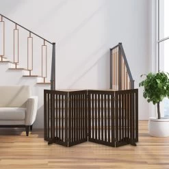 Relaxdays Veiligheidshekje Hout - 92 Cm Hoog - Kinderhek - Hondenhek - Inklapbaar - Bruin - 4 Panelen -Dierenwinkel 1200x1200 1494