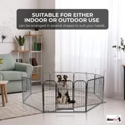 MaxxPet Puppyren - Hondenbench - Hondenren- Puppyren Met 8 Kennelpanelen - Staal -80 X 60 Cm Ø 210 Cm -Dierenwinkel 1200x1200 1502