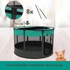 Meisterpet - Opvouwbare Puppyren Rond - (Ø X H) 115 X 58 Cm - Met Gratis Dieren Verzorging Set -Dierenwinkel 1200x1200 1524