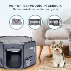 Puppyren - Hondenren - Opvouwbaar - Ook Geschikt Voor Katten En Knaagdieren - Maat M - Grijs - (ØxH) 91x52 Cm -Dierenwinkel 1200x1200 1578