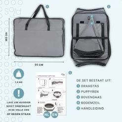 Puppyren - Hondenren - Opvouwbaar - Ook Geschikt Voor Katten En Knaagdieren - Maat M - Grijs - (ØxH) 91x52 Cm -Dierenwinkel 1200x1200 1580