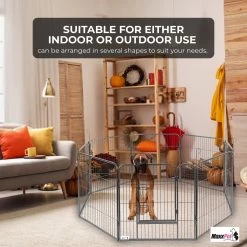 MaxxPet Puppyren - Hondenbench - Hondenren- Puppyren Met 8 Kennelpanelen - Staal -80 X 80 Cm Ø 210 Cm -Dierenwinkel 1200x1200 1581