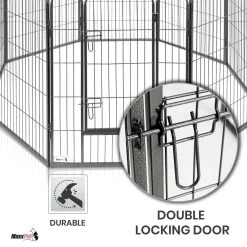 MaxxPet Puppyren - Hondenbench - Hondenren- Puppyren Met 8 Kennelpanelen - Staal -80 X 100 Cm Ø 210 Cm -Dierenwinkel 1200x1200 1616