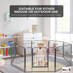 MaxxPet Puppyren - Hondenbench - Hondenren- Puppyren Met 8 Kennelpanelen - Staal -80 X 100 Cm Ø 210 Cm -Dierenwinkel 1200x1200 1617