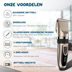 Pawwy Dieren Tondeuse Set Draadloos Voor Honden En Katten – Voor Dikke Vacht - Hondentondeuse – Hondentrimmer - Scheerapparaat - Goud -Dierenwinkel 1200x1200 231