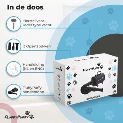 FluffyPuffy Professionele Hondenföhn Met 3 Opzetstukken - Waterblazer Voor Honden - Hondendroger - 2800 W Verstelbaar Vermogen - Stil Design - Met Gratis Hondenborstel - Zwart -Dierenwinkel 1200x1200 278