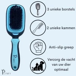 Petsify - Dierenborstel - Professionele 5 In 1 Hondenborstel - Voor Hond En Kat - Tweezijdig - Hondenkam - Kattenborstel - Kattenkam -Dierenwinkel 1200x1200 451