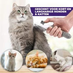Kattenborstel - Hondenborstel - Pluizenverwijderaar - Haarverwijderaar Voor Huisdieren - Hondenkam - Kattenkam - Huisdierhaar Verwijderaar - Ontpluizer - Kattenhaar & Hondenhaar Verwijderaar - Voor Langharig & Kortharig - Grijs -Dierenwinkel 1200x1200 460