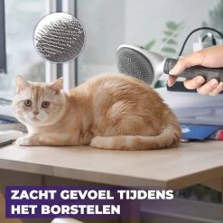 Kattenborstel - Hondenborstel - Pluizenverwijderaar - Haarverwijderaar Voor Huisdieren - Hondenkam - Kattenkam - Huisdierhaar Verwijderaar - Ontpluizer - Kattenhaar & Hondenhaar Verwijderaar - Voor Langharig & Kortharig - Grijs -Dierenwinkel 1200x1200 461