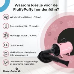 FluffyPuffy Professionele Hondenföhn Met 3 Opzetstukken - Waterblazer Voor Honden - Hondendroger - 2800 W Verstelbaar Vermogen - Stil Design - Met Gratis Hondenborstel - Roze 14 FluffyPuffy Professionele Hondenföhn Met 3 Opzetstukken - Waterblazer Voor Honden - Hondendroger - 2800 W Verstelbaar Vermogen - Stil Design - Met Gratis Hondenborstel - Roze -Dierenwinkel 1200x1200 526