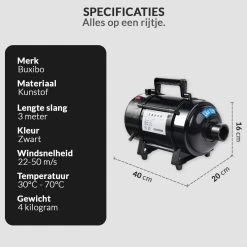 Hondenföhn/Waterblazer - Verstelbare Vermogen Standen (500W Tot 2400W) En Verstelbare Temperatuur - Zwart -Dierenwinkel 1200x1200 555