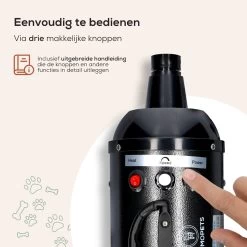 MiMOPETS® Hondenföhn Met 4 Opzetstukken – Waterblazer Voor Honden Met Geluiddemper -Hondendroger - Zwart -Dierenwinkel 1200x1200 574