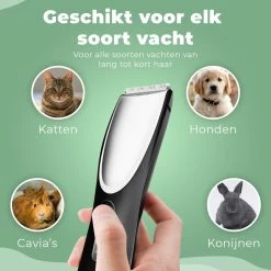 Essential Goods Professionele Hondentondeuse – Hondentrimmer - Draadloos – Opzet Kammen – Dik/Dunne Vacht - Honden/Katten - Zwart/Zilver -Dierenwinkel 1200x1200 591