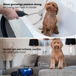 Nuvoo Professionele Hondenföhn / Waterblazer / Hondenborstel Met 3 Opzetstukken - Verstelbare Vermogen Tot 2200W - Warme / Koude Stand - Blauw -Dierenwinkel 1200x1200 685