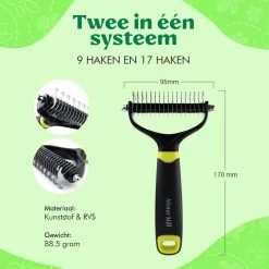 Mister Mill Professionele 2-Zijdige Ondervacht Kam Voor Hond En Kat – Honden/Kattenborstel – Klittenkam – 9,5 Cm. -Dierenwinkel 1200x1200 713